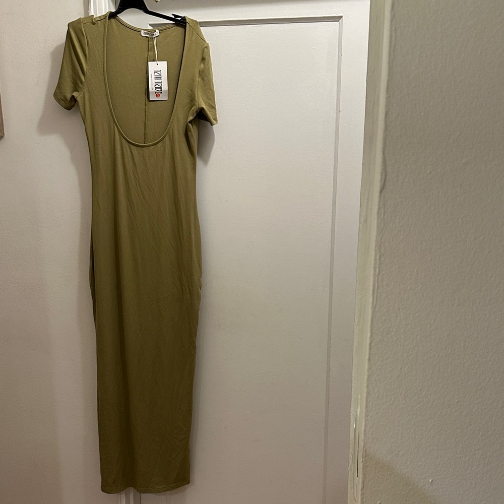 12th Tribe Khaki Maxi Dress